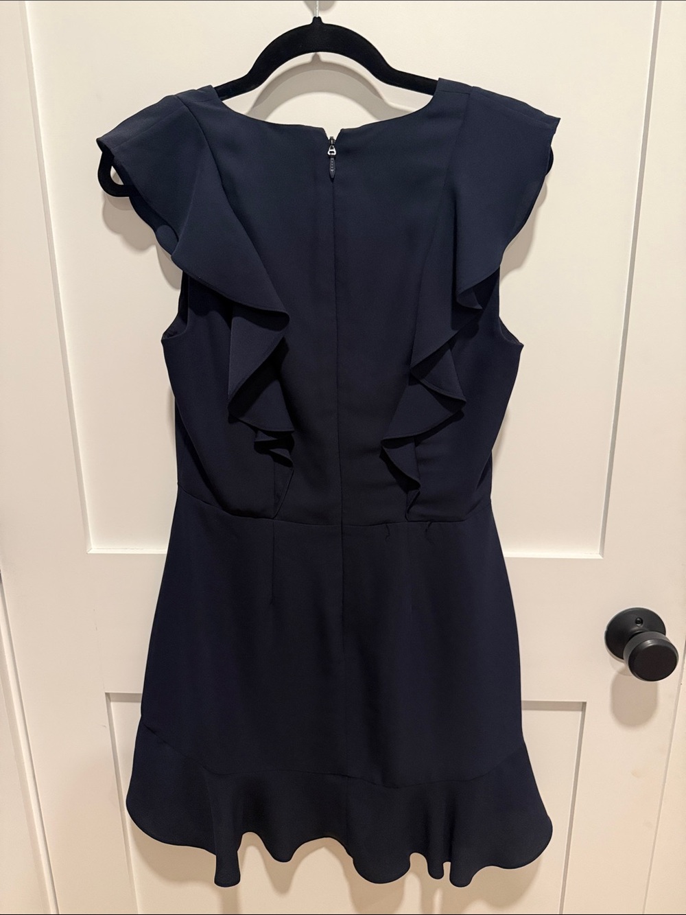 BCBGeneration Navy Ruffle Front Mini Dress - Picture 3 of 3